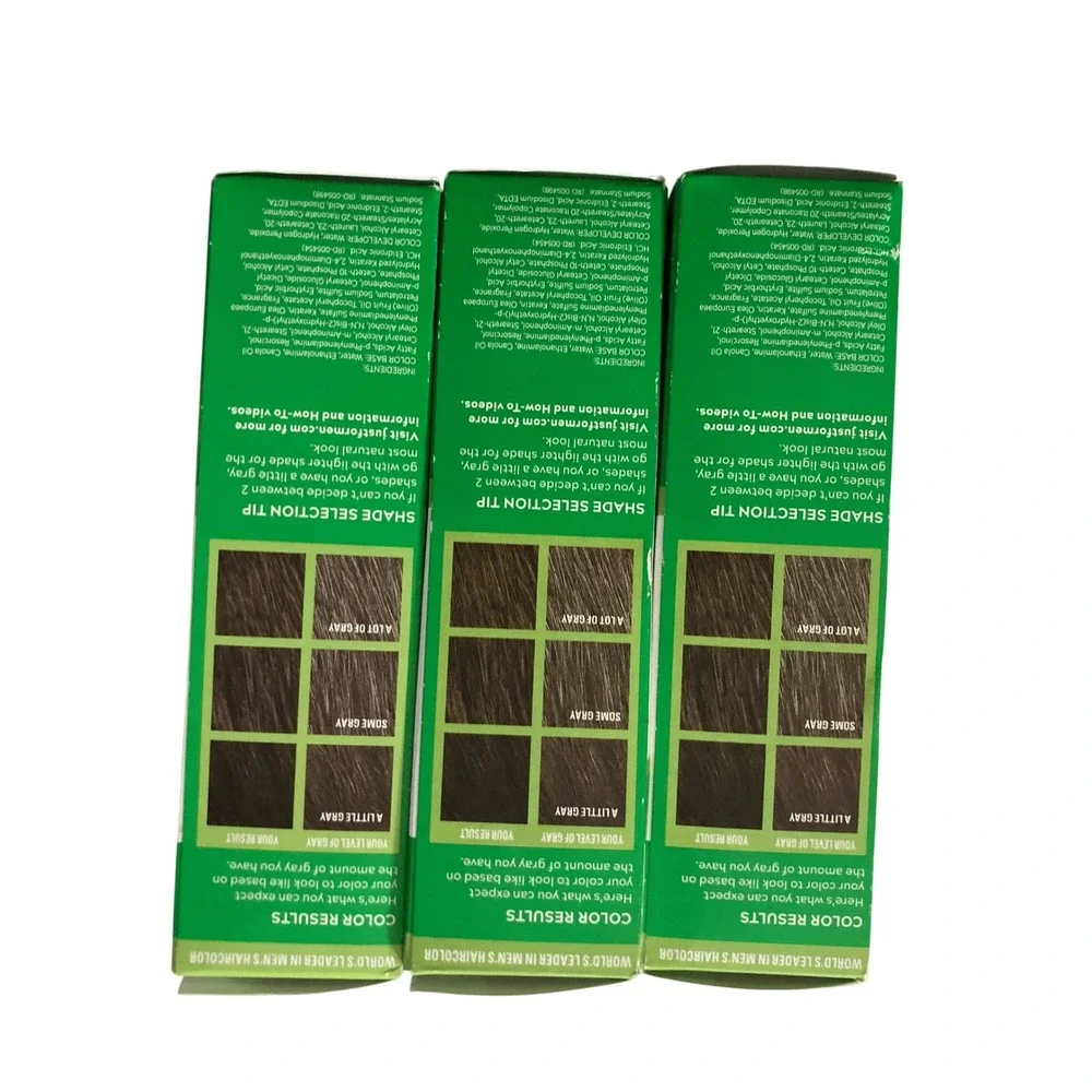 3 Pack Just For Men Shampoo-In Color H-45 Dark Brown Gray Coverage Hair Dye